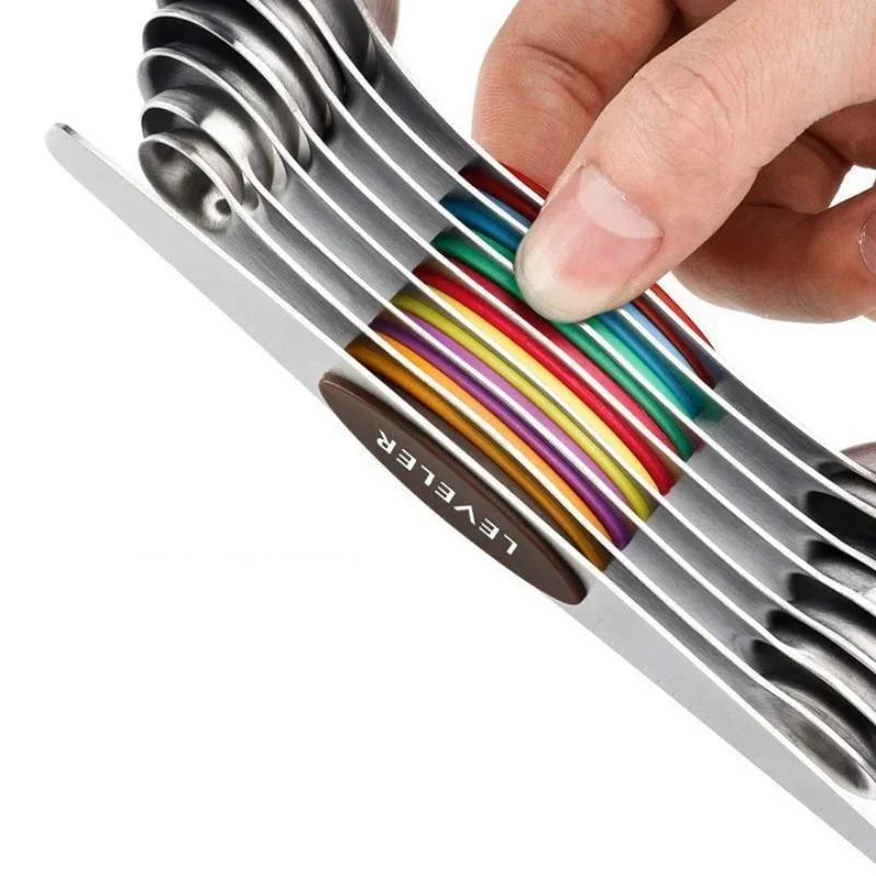 8-Piece Magnetic Stainless Steel Measuring Spoons