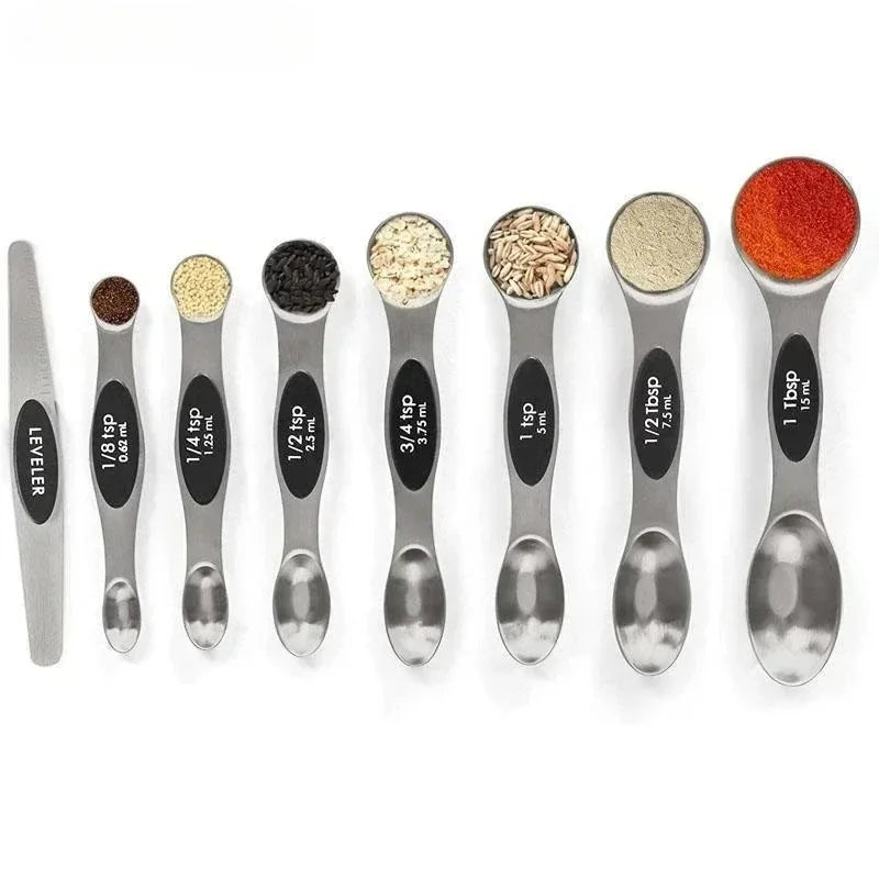 8-Piece Magnetic Stainless Steel Measuring Spoons